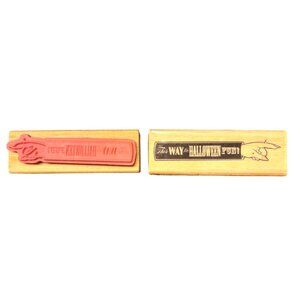 CraftSmart  "This Way to halloween fun" Wood-Mounted Rubber Stamp